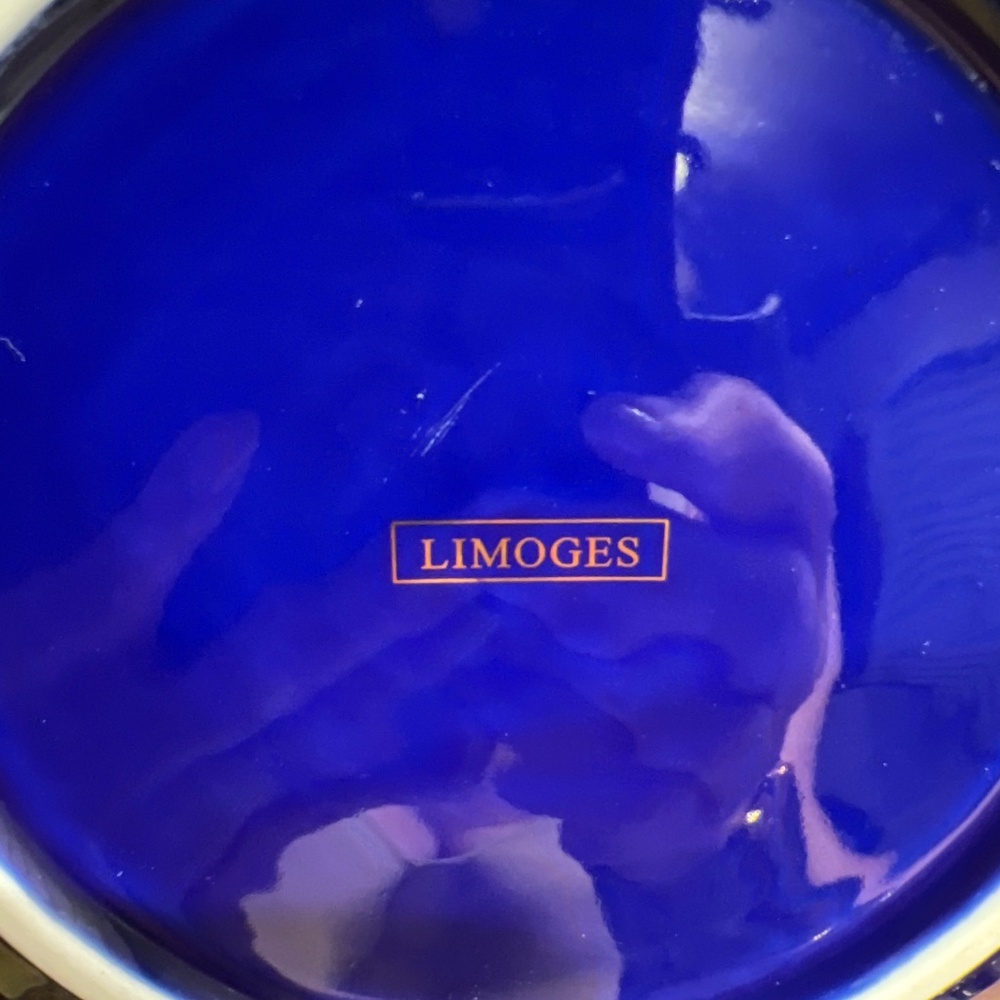 Limoges Cobalt Blue Plate - Picture 9 of 9